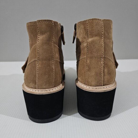 Eileen Fisher Cargo Ankle Boot Womens 9 Brown Suede Platform Wedge Comfort NEW - Picture 7 of 13